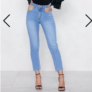 Nasty Gal Out of Pocket High Waisted Jeans